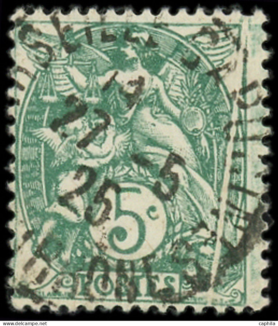 O FRANCE - Poste - 111, Pli Accordéon (2 Trous D'épingle): 5c. Vert - Used Stamps