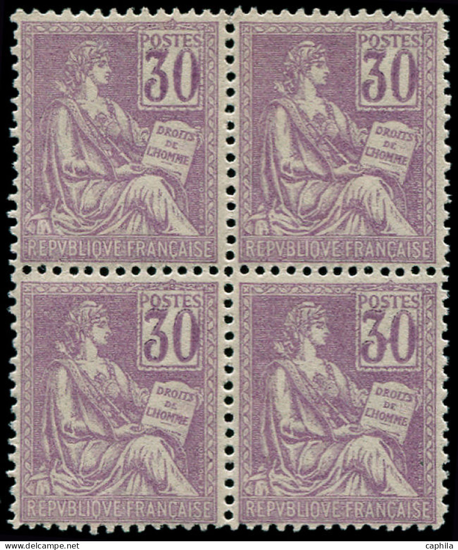 ** FRANCE - Poste - 115, Bloc De 4, Luxe, Un Exemplaire "3" Et "0" Reliés - Unused Stamps