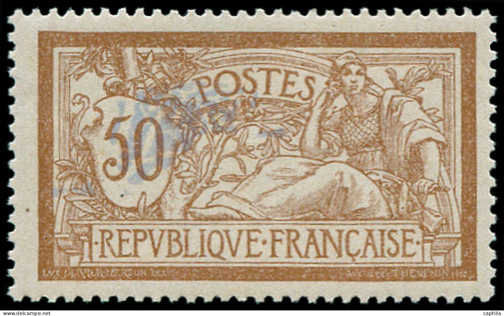 ** FRANCE - Poste - 120b, Centre Déplacé, Signé Calves: 50c. Merson - Unused Stamps