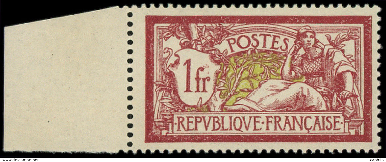 ** FRANCE - Poste - 121, Bord De Feuille: 1f. Lie-de-vin Et Olive - Unused Stamps