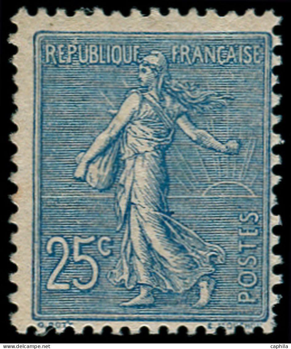 ** FRANCE - Poste - 132d, Impression Recto-verso Partielle: 25c. Semeuse Lignée - Unused Stamps