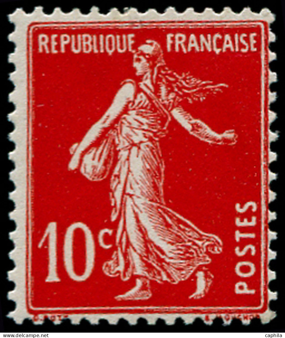 * FRANCE - Poste - 138c, écarlate, Signé Brun: 10c. Semeuse - Neufs