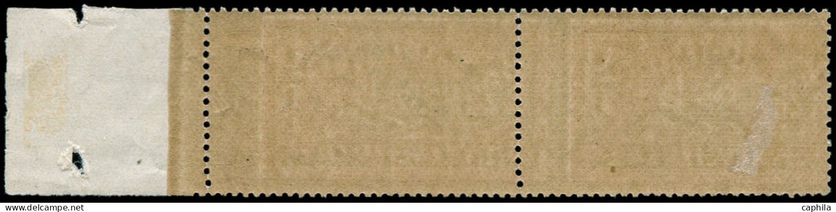 ** FRANCE - Poste - 145h, Paire (un Exemplaire *), Bdf, Superbe Piquage Vertical à Cheval: 2f. Merson (Spink) - Unused Stamps