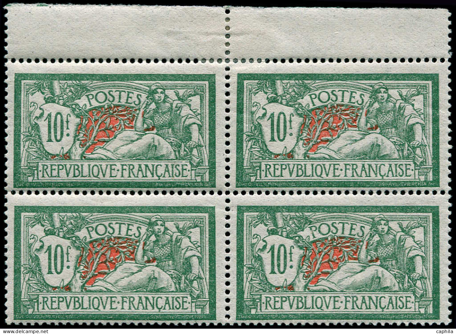 ** FRANCE - Poste - 207, Bloc De 4, Bdf (2 Ex. *): 10f. Merson Vert - Unused Stamps