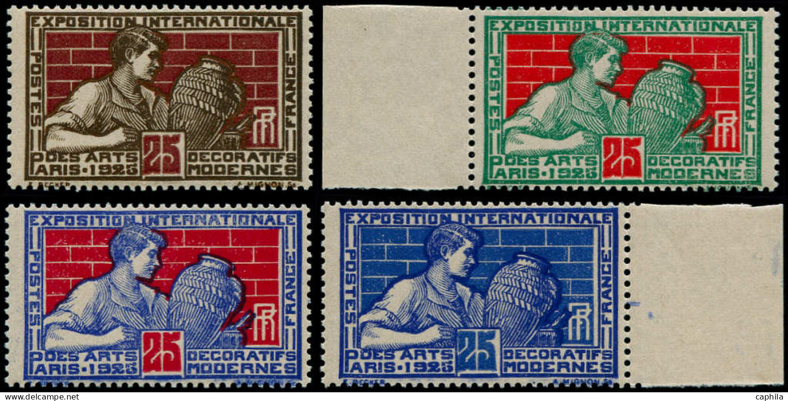 ** FRANCE - Poste - 212, Série Complète Des 4 Non émis En Tirage Rotatif, Bicolores, Certains Bdf: 25c. Potier (Spink) - Unused Stamps