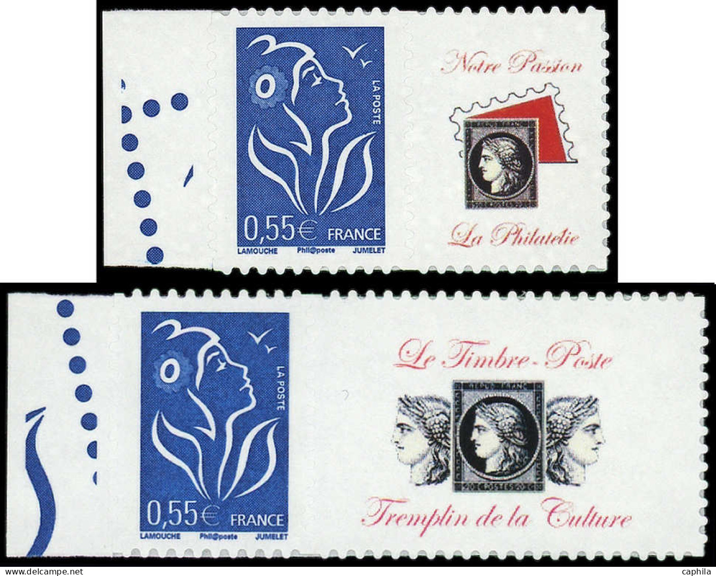 ** FRANCE - Timbres Personnalisés - 3802D + 3802Da, Grande Et Petite Vignettes: 0.55€ Bleu - Otros & Sin Clasificación