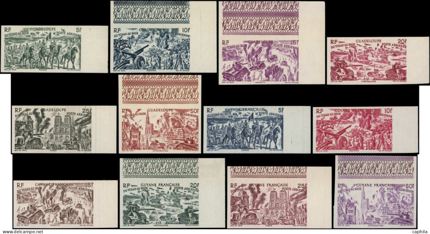** COLONIES SERIES - Poste Aérienne - 1946, Tchad Au Rhin, Série Complète De 90 Valeurs Non Dentelées - Unclassified