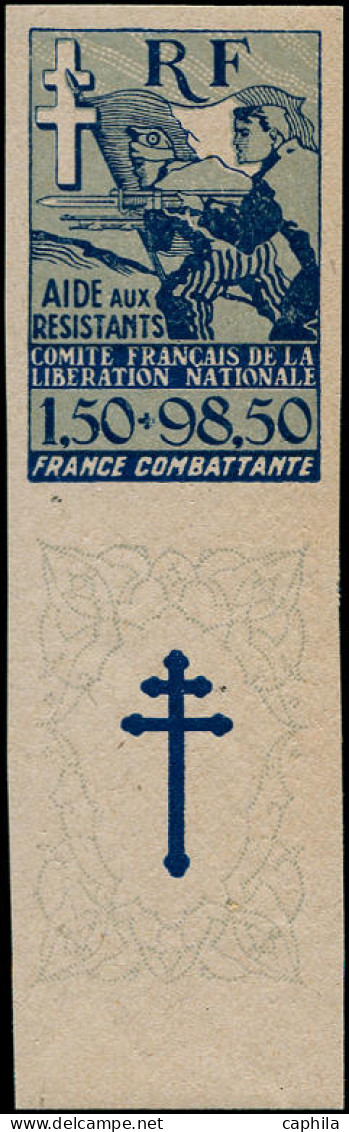 ** COLONIES GENERALES - Poste - 65, Non Dentelé Sur Papier Crème Gommé, Signé Brun: Résistance - Other & Unclassified