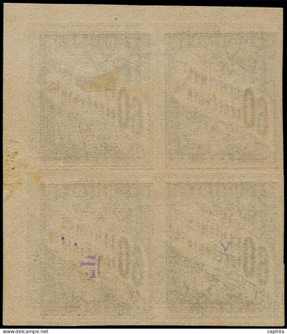 (*) COLONIES GENERALES - Taxe - 24a, Triple Impression, Bloc De 4 Cdf: 60c. Brun Violet - Other & Unclassified