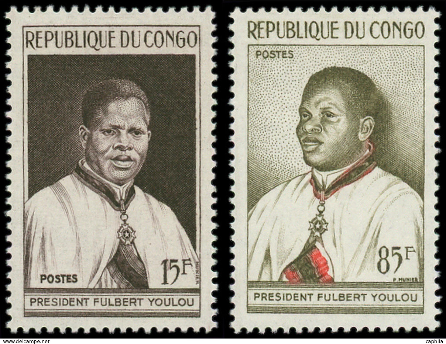 ** CONGO - Poste - 136A/B, Non émis: Président Fulbert Youlou - Nuevos