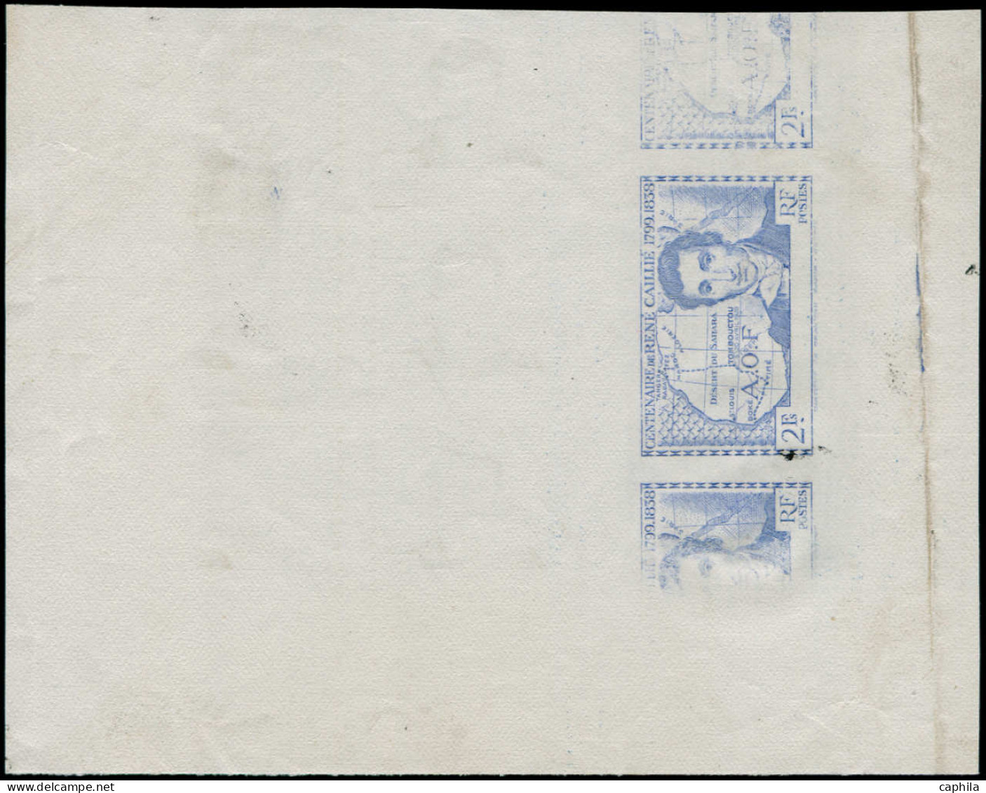 (*) COTE D'IVOIRE - Poste - 141b/42b, Bloc De 9 Non Dentelé En Bleu Sans Nom De La Colonie, Cdf, 3 Timbres Imprimés Par  - Unclassified