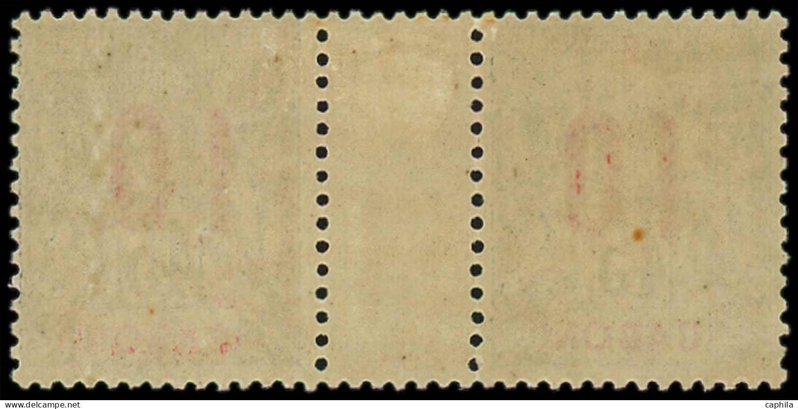 * GABON - Poste - 73Aa, Chiffres Espacés Tenant à Normal: 10 Sur 45c. Noir Sur Vert - Unused Stamps