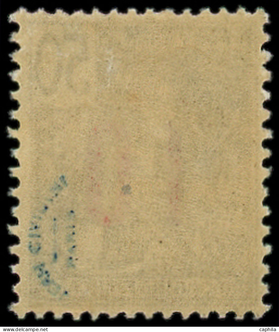 ** INDOCHINE - Poste - 63A, Chiffres Espacés, Signé: 10 Sur 50c. Bistre Sur Paille - Unused Stamps