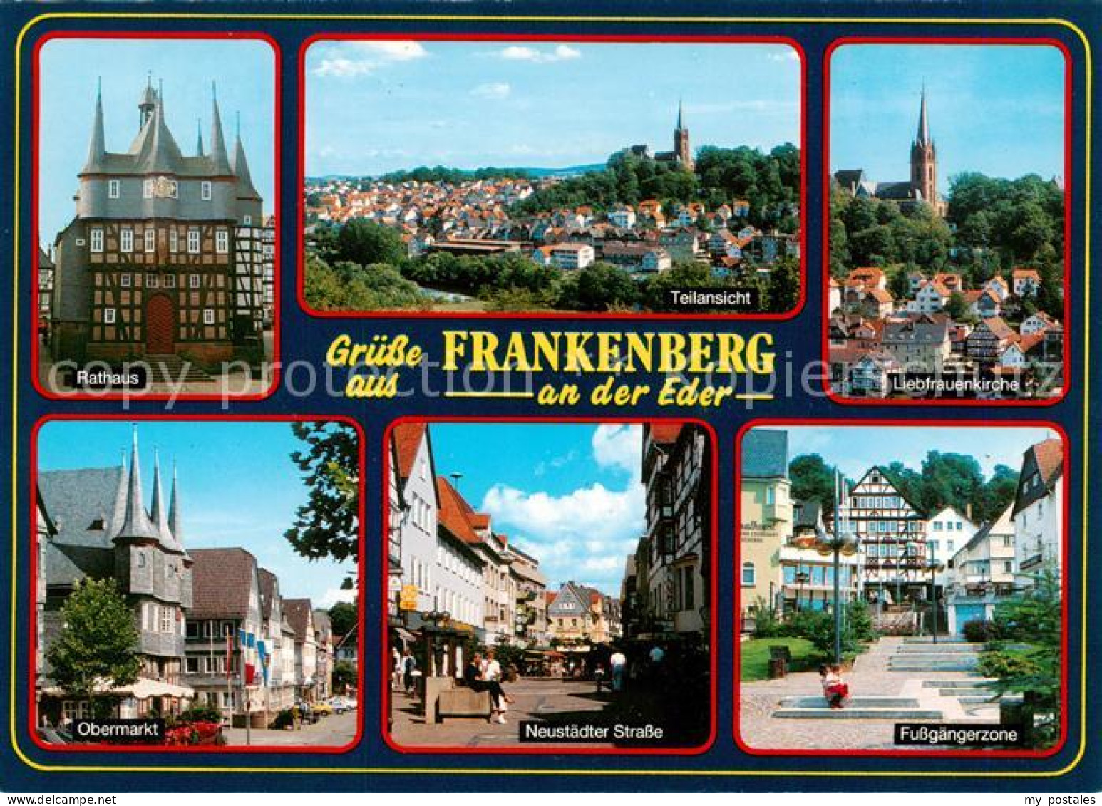 73840938 Frankenberg Eder Rathaus Stadtpanorama Liebfrauenkirche Obermarkt Neust - Frankenberg (Eder)