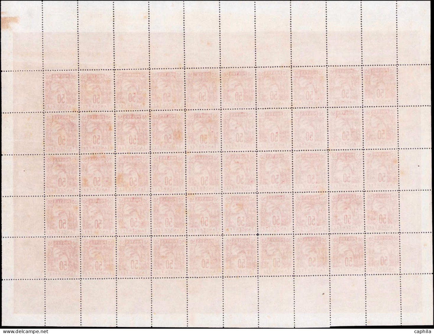 ** MAROC - POSTES LOCALES - Poste - Tanger à Fez 121/26, en feuilles entières de 50, belle qualité: Tanger à Fez