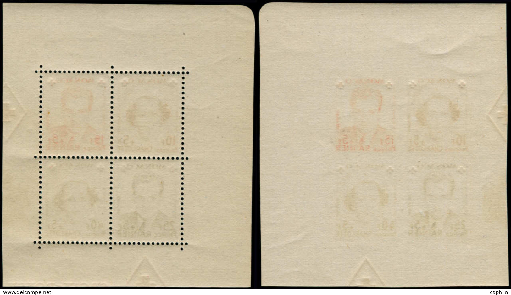 ** MONACO - Poste - 334A/37B, Complet 2 Blocs De 4 Dentelé Et Non Dentelé: Croix-Rouge - Altri & Non Classificati