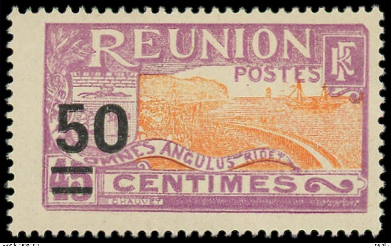 * REUNION - Poste - 123A, Très Frais, Signé Roumet: 50 S. 45c. Violet Et Rouge - Sonstige & Ohne Zuordnung