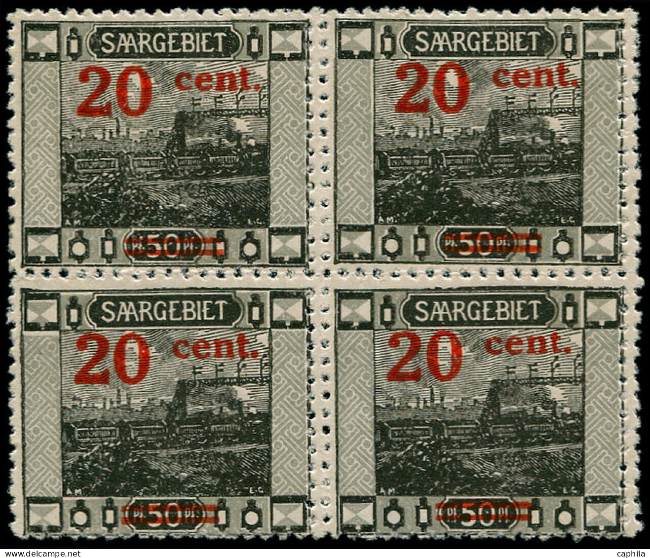 * SARRE - Poste - 73, Bloc De 4, Double Dentelure Verticale (Maury) - Unused Stamps