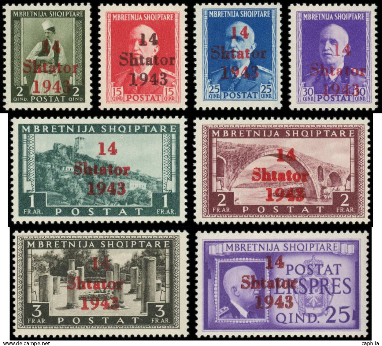 ** ALBANIE - Poste - Michel 2 + 6/8 + 11/14, Type Ix (s Cassé), 4 Ex Signés Krischke - Albania