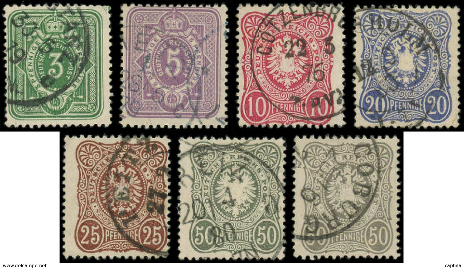 O ALLEMAGNE EMPIRE - Poste - 30/35A, Complet 7 Valeurs: Pfennige - Used Stamps