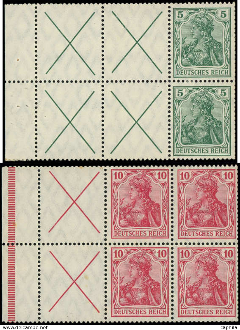 * ALLEMAGNE EMPIRE - Timbres De Carnets - HB7/8A, 2 Feuillets Complets, Certificat Jäschre (8 ** Avec Points De Rouille) - Autres & Non Classés