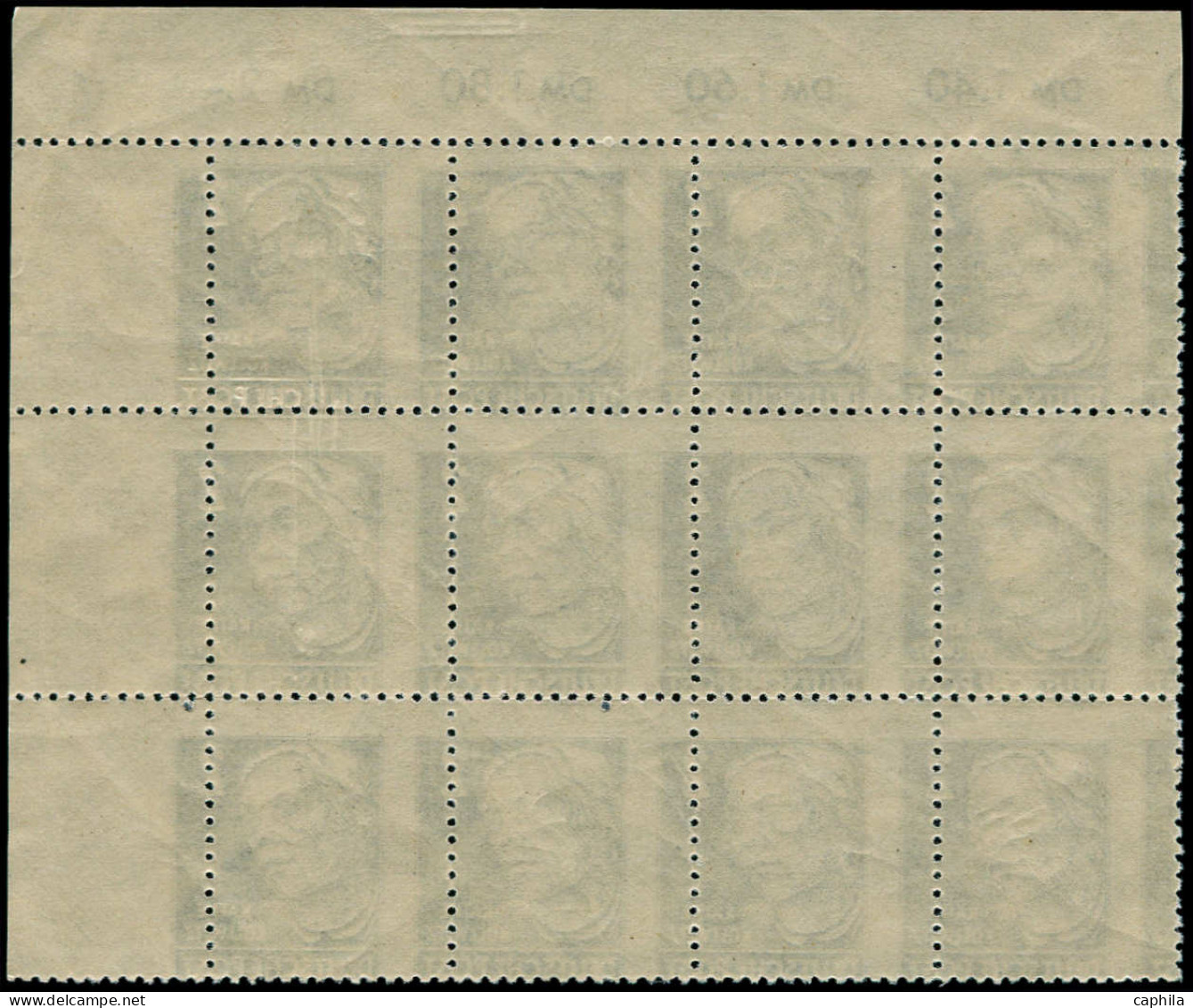 ** ALLEMAGNE ZONE SOVIET OCCUPATION - Poste - 32, Bloc De 12, Cdf, Piquage Vertical Très Déplacé (milieu Du 2) - Otros & Sin Clasificación