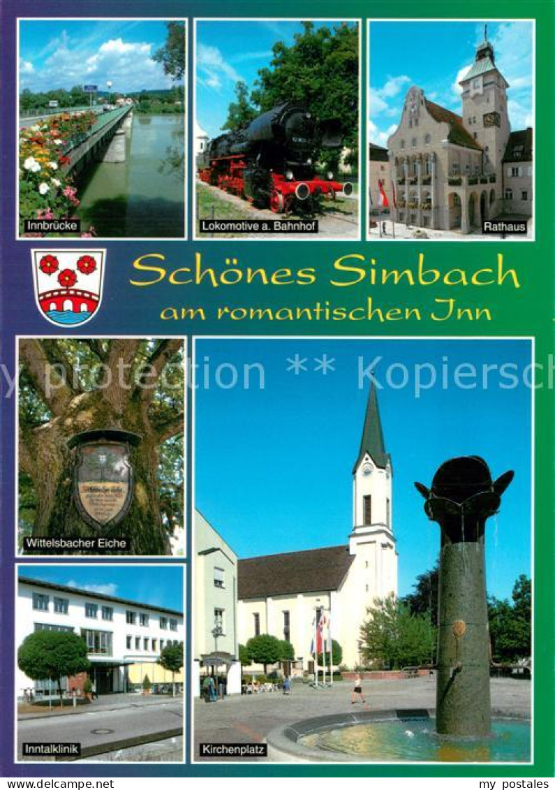 73735268 Simbach Inn Innbruecke Lokomotive Rathaus Wittelsbacher Eiche Inntalkli - Simbach