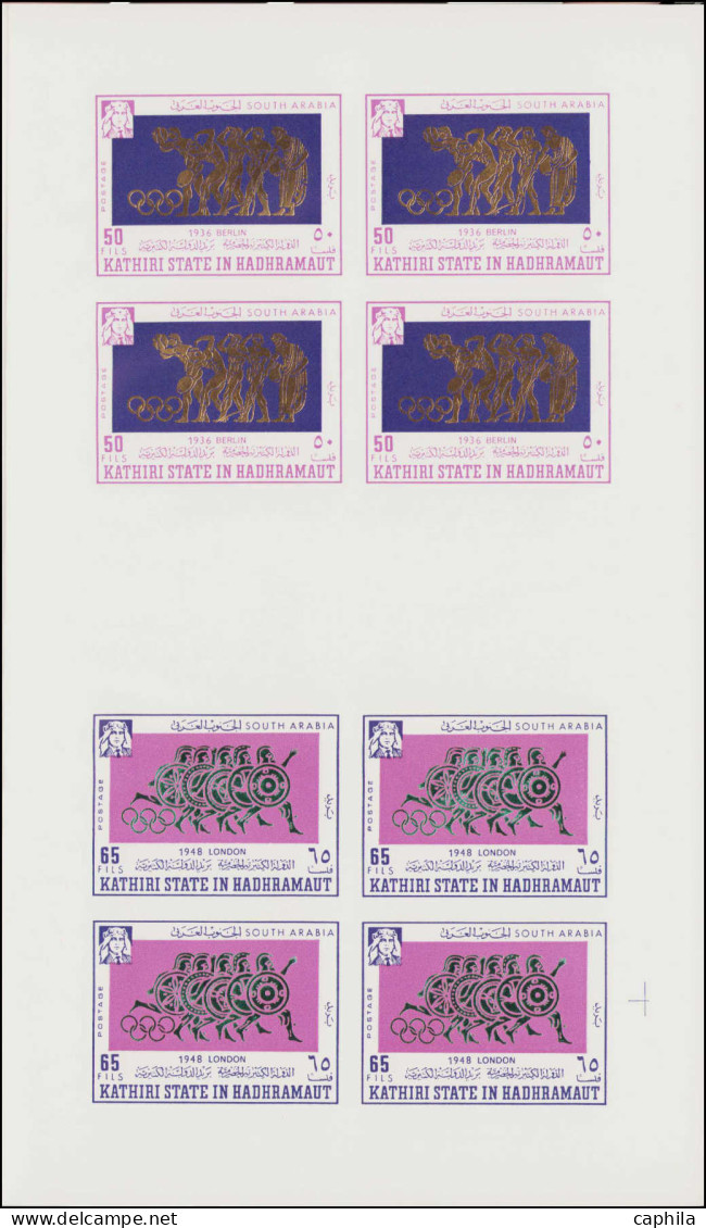 ** ADEN KATHIRI - Carnets - Michel 175/82B, Carnet Complet Contenant 4 Feuillets Doubles Non Dentelés (tirage 100 - N° 8 - Aden (1854-1963)