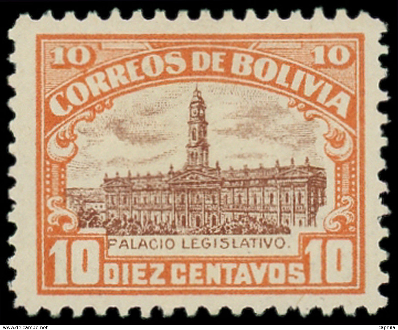 * BOLIVIE - Poste - 108A, Couleur Non émises (orange Et Violet), Type II: 10c. Parlement - Bolivia