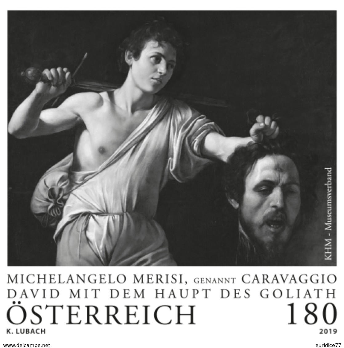 Austria 2019 - Caravaggio - David Und Goliath Black Print Mnh** - Ensayos & Reimpresiones
