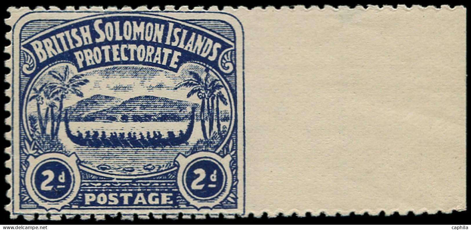 ** SALOMON - Poste - 3, Non Dentelé à Droite, Grand Bord De Feuille, Signé Calves (sur Bdf*) (Cette Variété Est La Fin D - British Solomon Islands (...-1978)