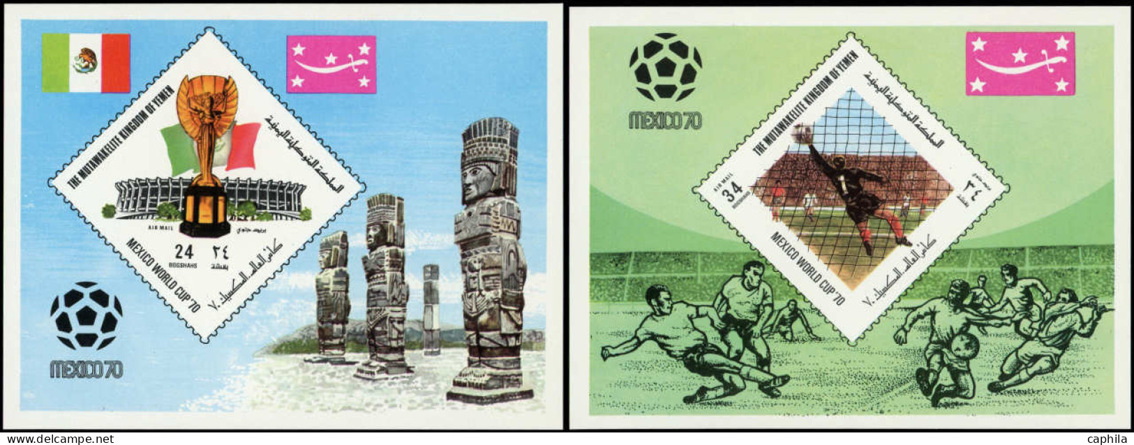 ** YEMEN ROYAUME - Blocs Feuillets - Michel 191/92, Coupe Du Monde De Football,  Mexico 1970 - Yémen