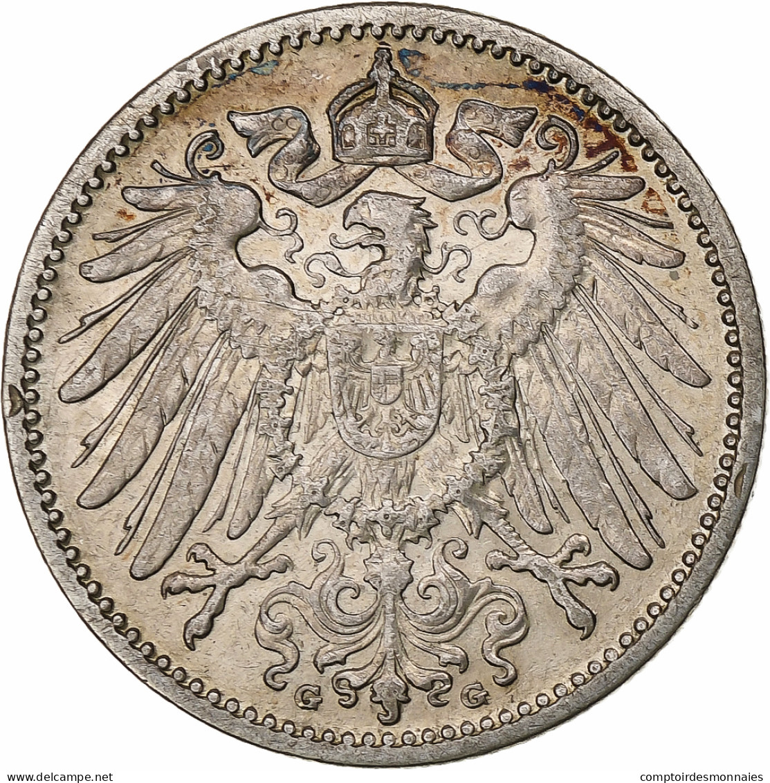 Empire Allemand, Wilhelm II, Mark, 1903, Karlsruhe, Argent, TTB, KM:14 - 1 Mark