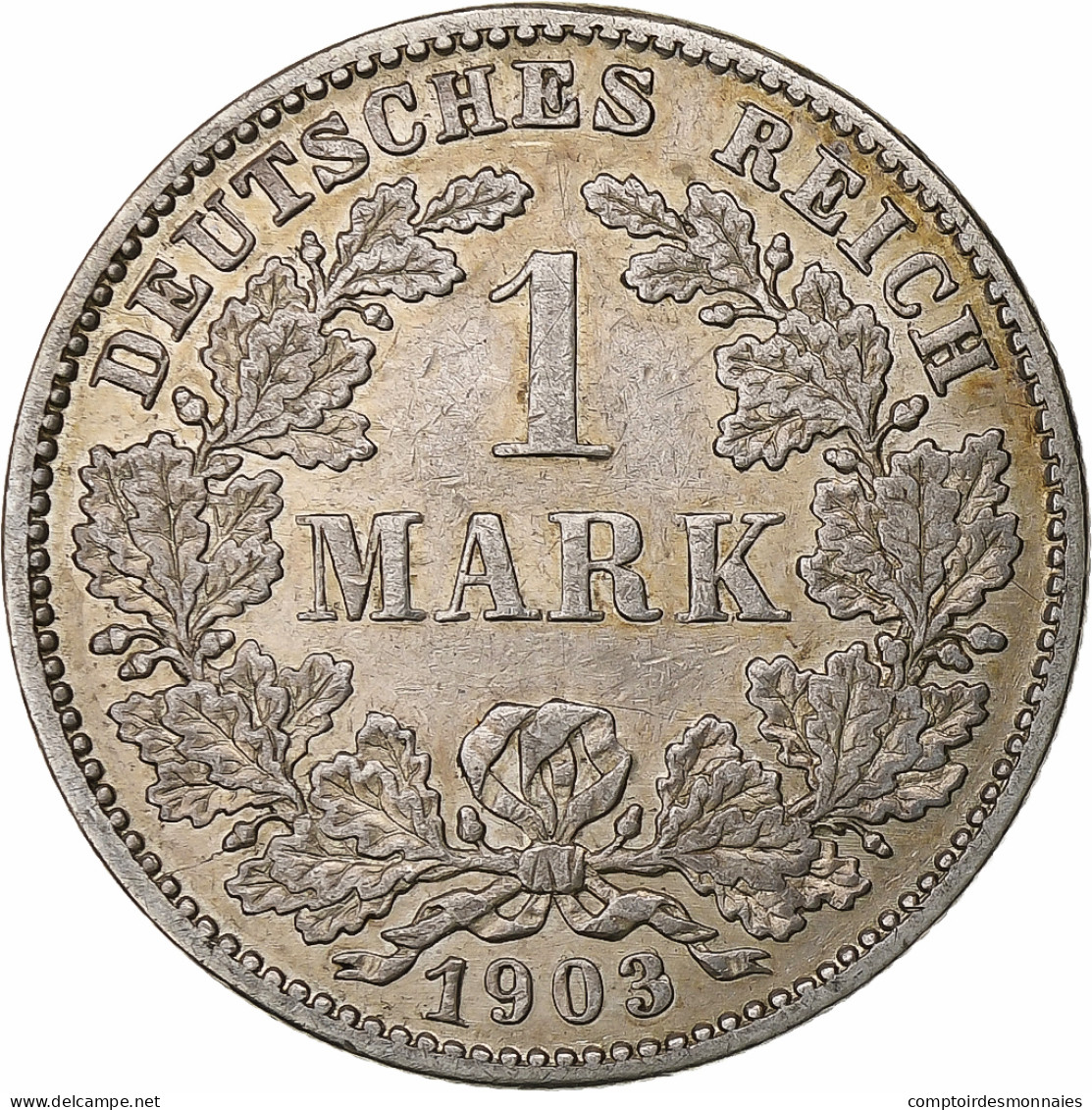 Empire Allemand, Wilhelm II, Mark, 1903, Karlsruhe, Argent, TTB, KM:14 - 1 Mark