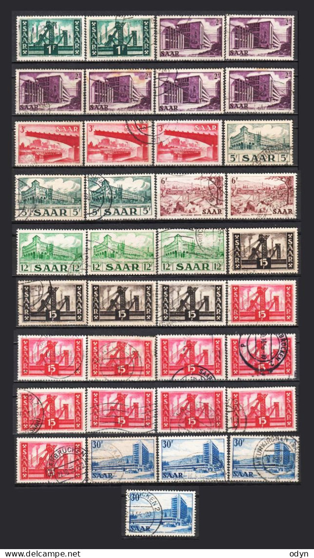 Saarland 1948-1959, lot of 139 stamps - used and unused - see all scans and description