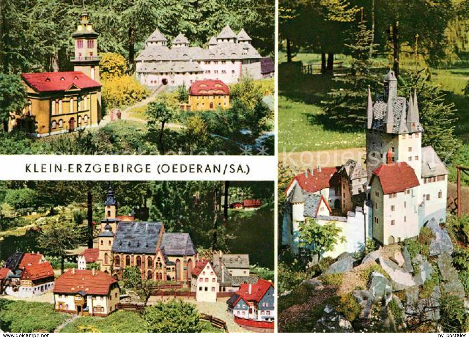 72616337 Oederan Klein Erzgebirge Miniaturpark Schloss Kirche Augustusburg Burg  - Oederan