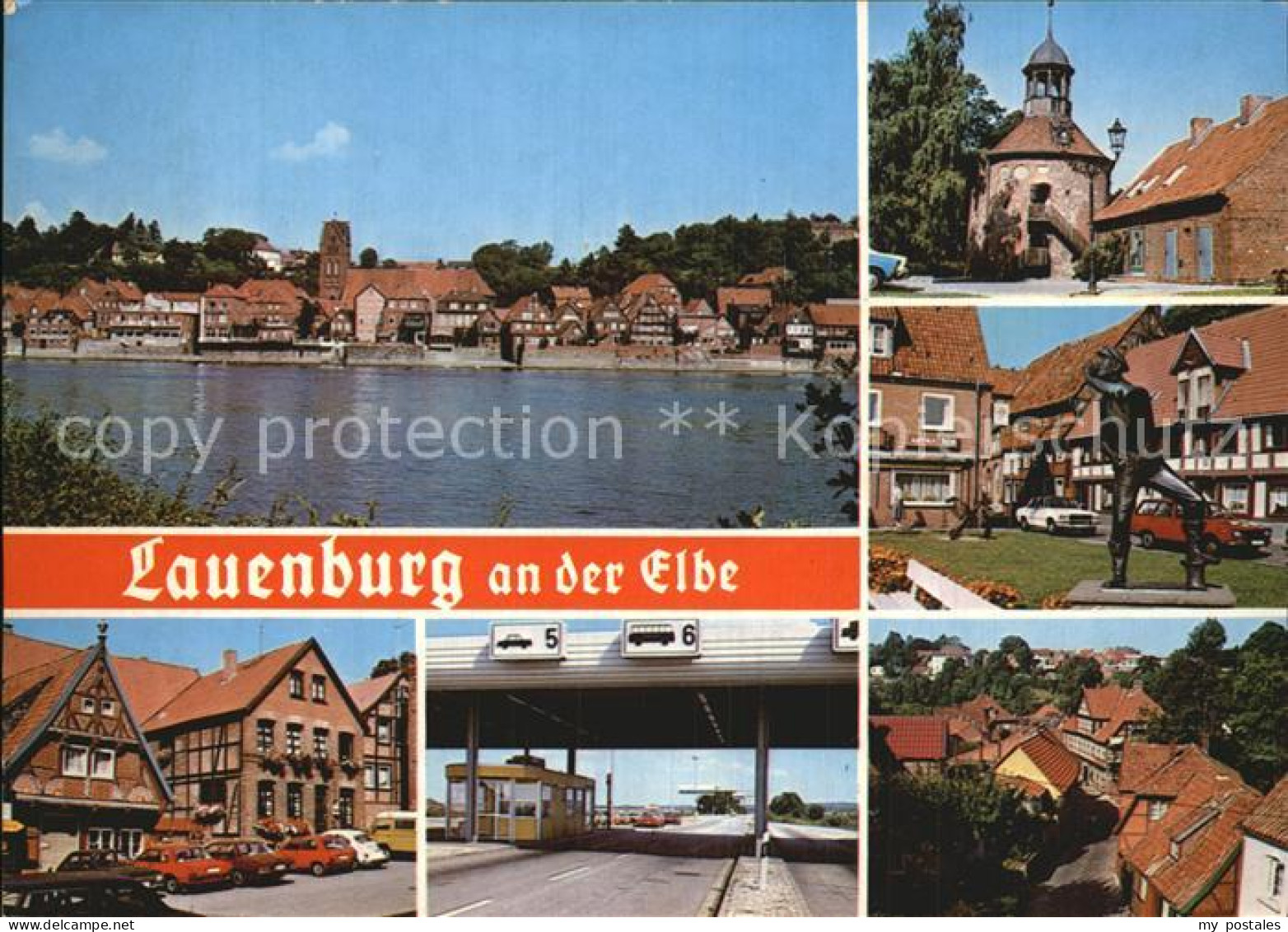 72614489 Lauenburg Elbe Panorama Schlossturm Statue Zoll Teilansicht Lauenburg   - Lauenburg