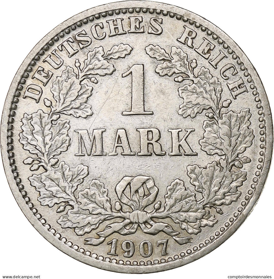 Empire Allemand, Wilhelm II, Mark, 1907, Munich, Argent, TTB, KM:14 - 1 Mark