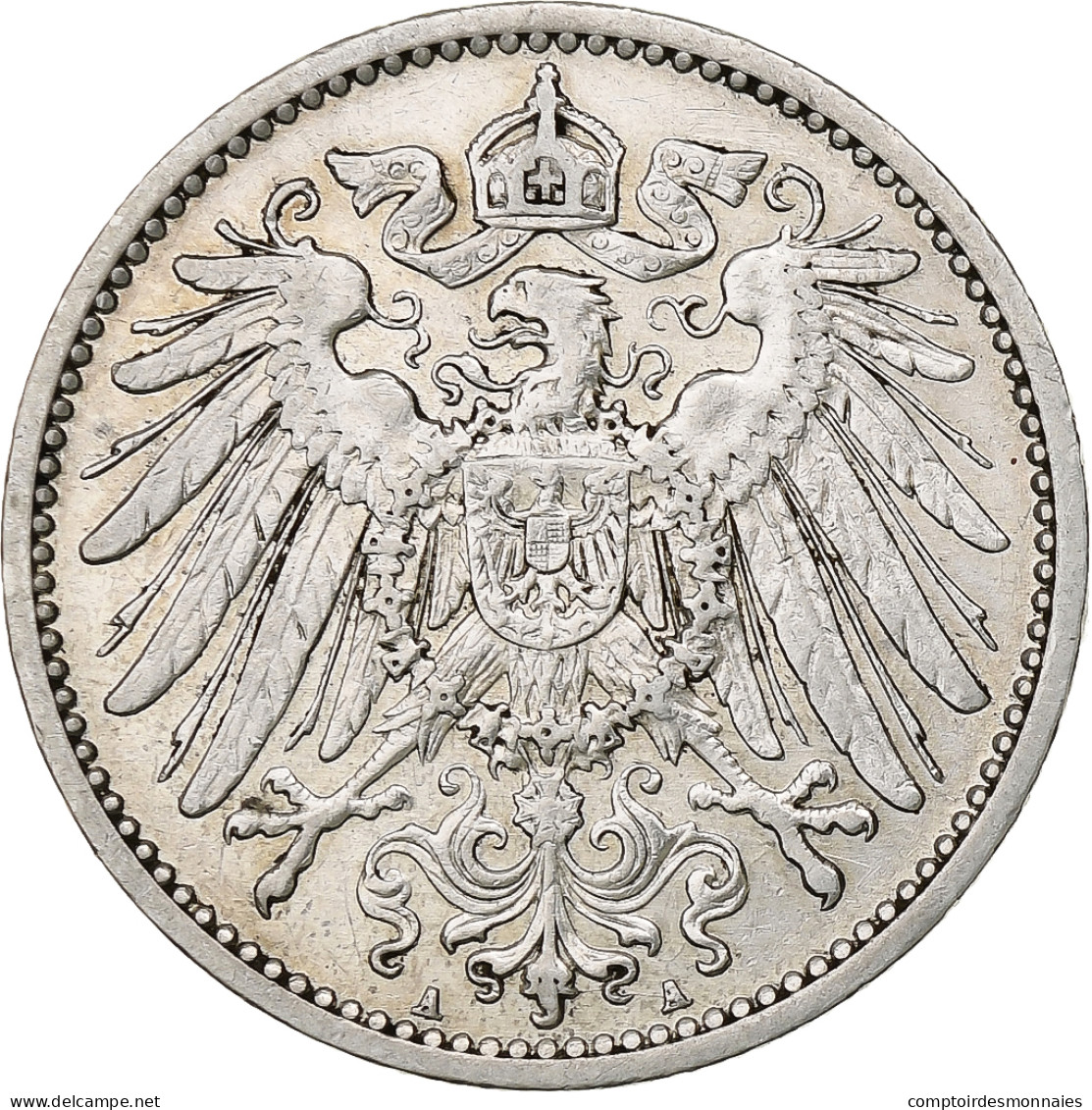 Empire Allemand, Wilhelm II, Mark, 1907, Berlin, Argent, TTB, KM:14 - 1 Mark