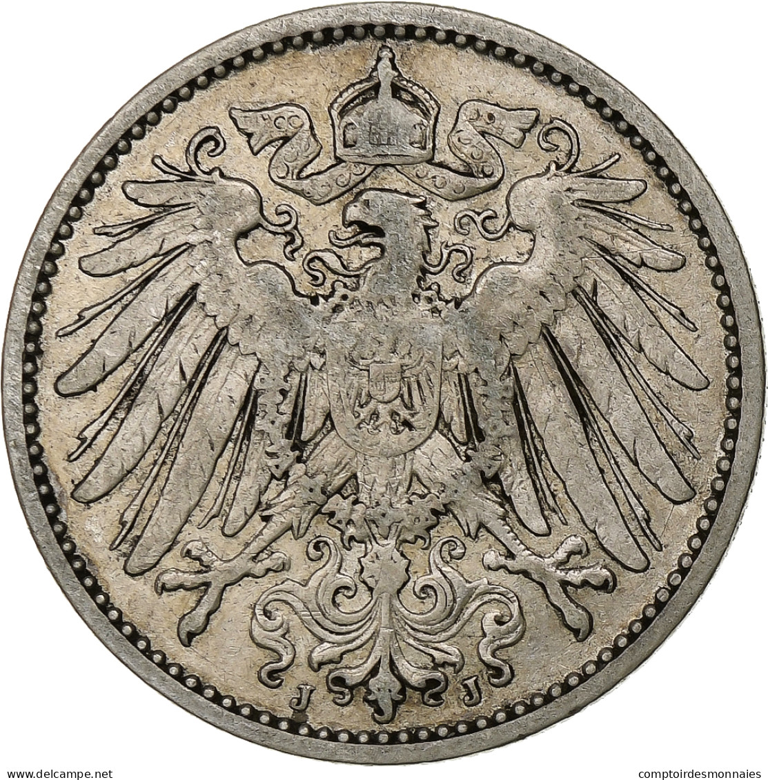 Empire Allemand, Wilhelm II, Mark, 1907, Hambourg, Argent, TB+, KM:14 - 1 Mark