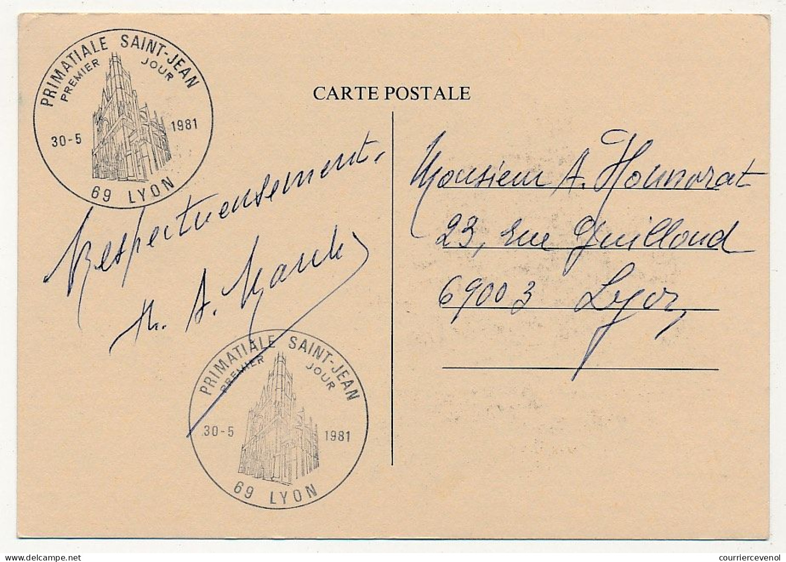 FRANCE - Carte Maximum - 1,40 Primatiale St Jean (Lyon) - 69 Lyon - 30/5/1981 - 1980-1989