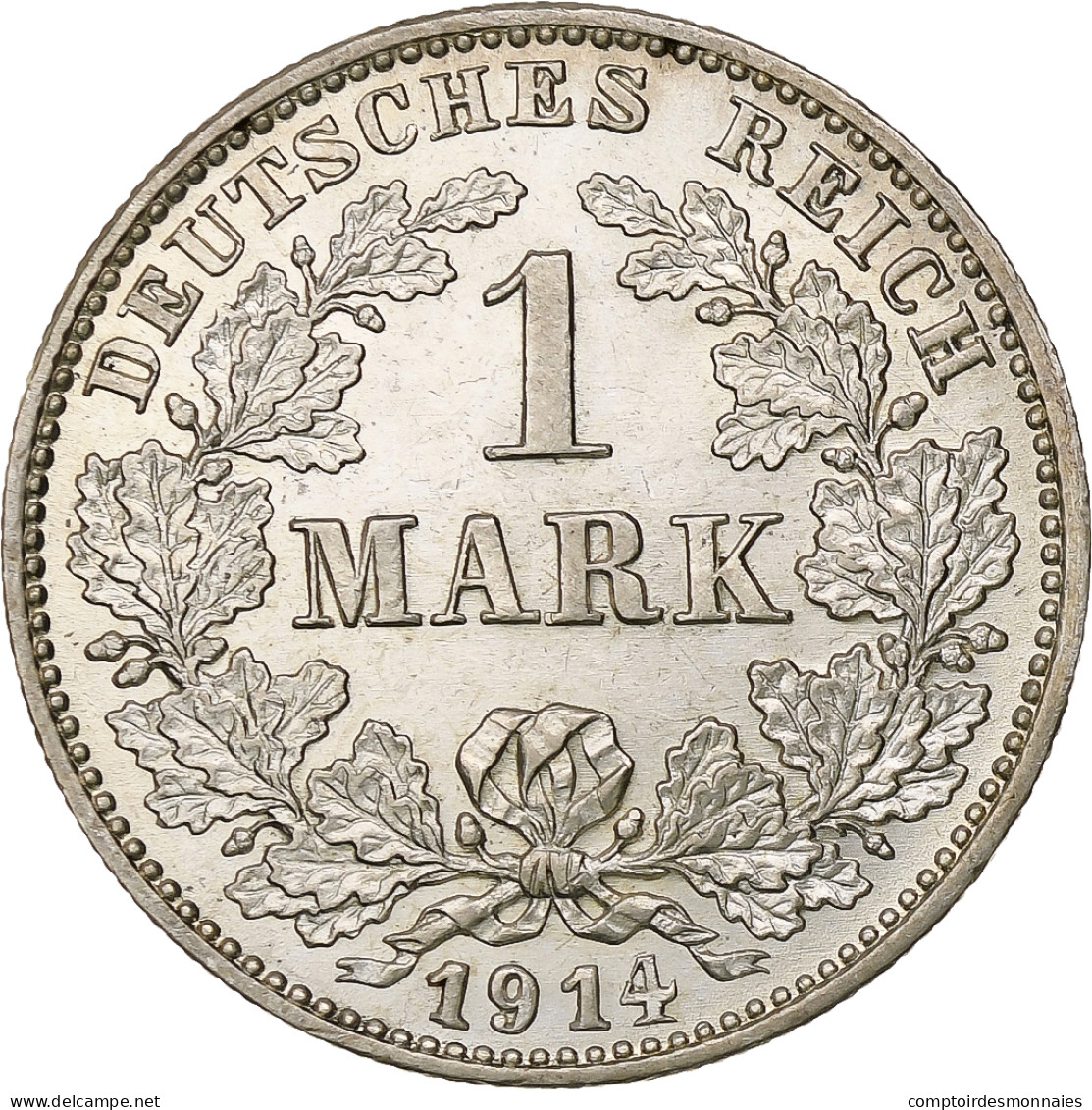 Monnaie, GERMANY - EMPIRE, Wilhelm II, Mark, 1914, Karlsruhe, TTB+, Argent,KM 14 - 1 Mark