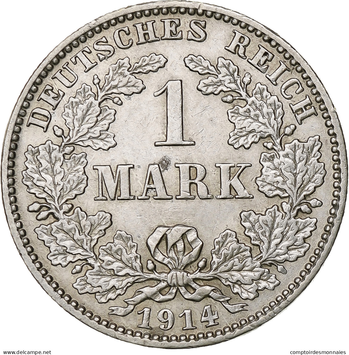 Empire Allemand, Wilhelm II, Mark, 1914, Hambourg, Argent, TTB, KM:14 - 1 Mark