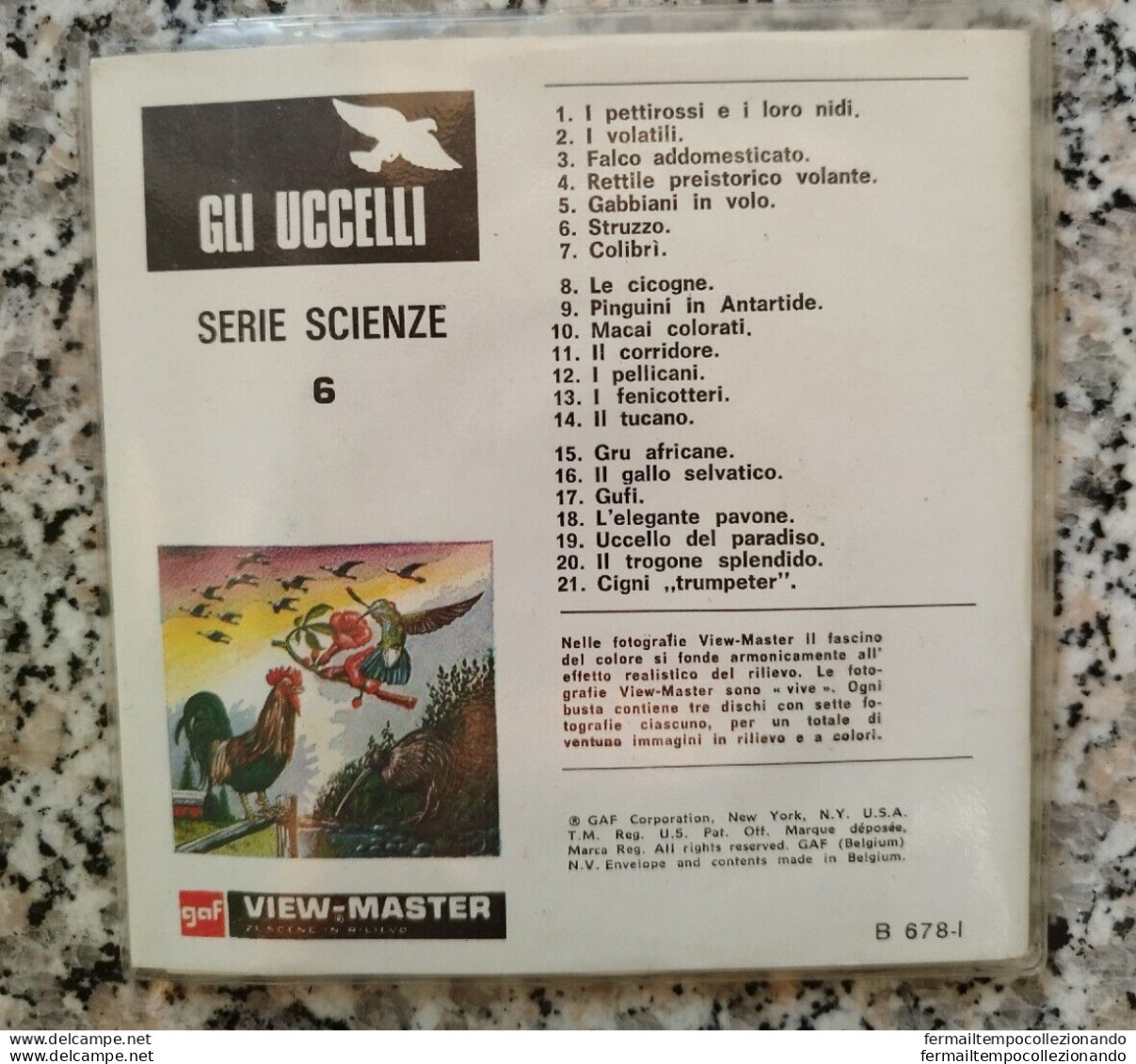 Bp17 View Master Gli Uccelli 21 Immagini Stereoscopiche Vintage - Stereoscopes - Side-by-side Viewers