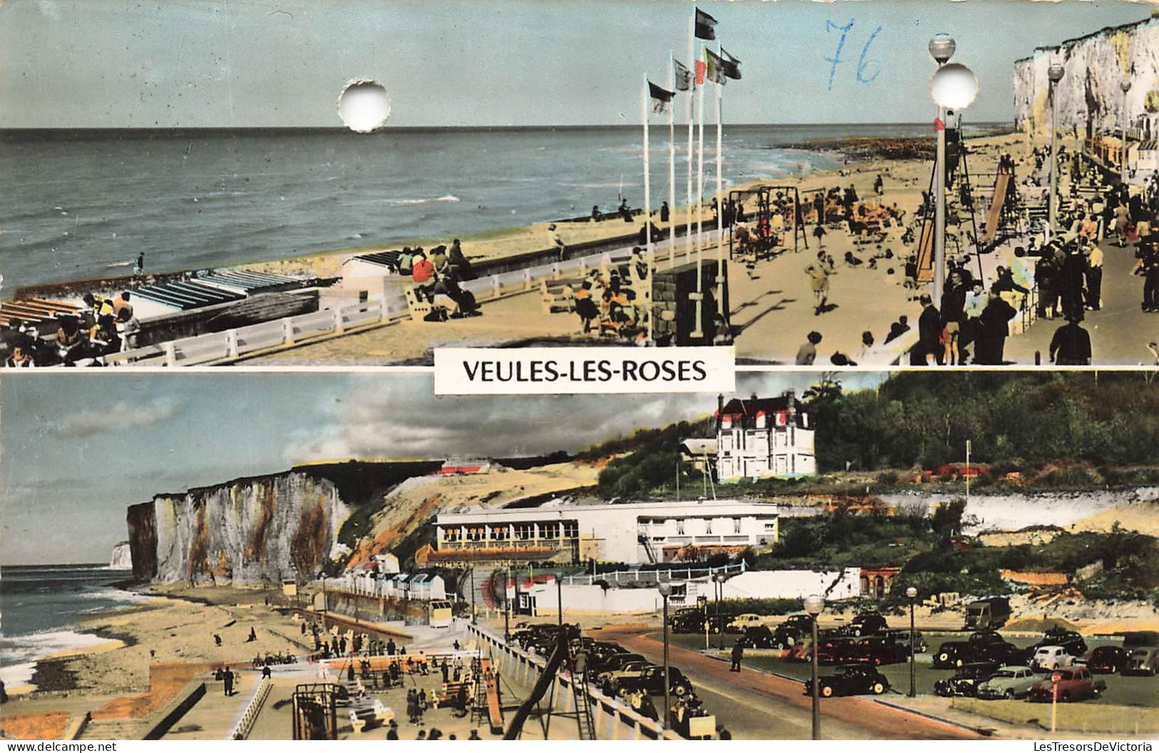 FRANCE - Veules Les Roses - Multivues De La Plage Le Casino Et L'esplanade - Animé - Carte Postale - Veules Les Roses