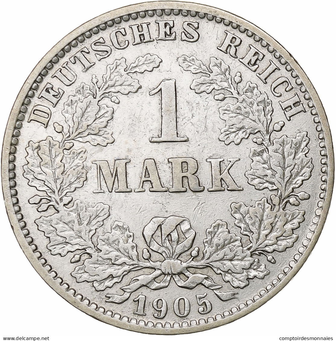 Empire Allemand, Wilhelm II, Mark, 1905, Muldenhütten, Argent, TTB, KM:14 - 1 Mark
