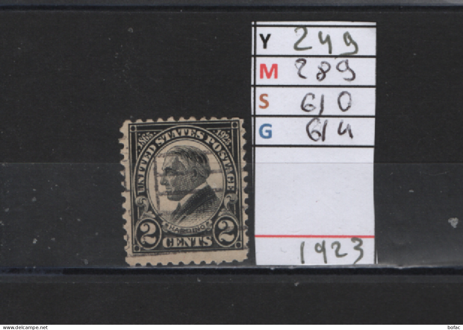 PRIX FIXE Obl  249 YT 289 MIC 610 SCO 614 GIB  Warren G. Harding 1923 Etats Unis 58/08 - Used Stamps