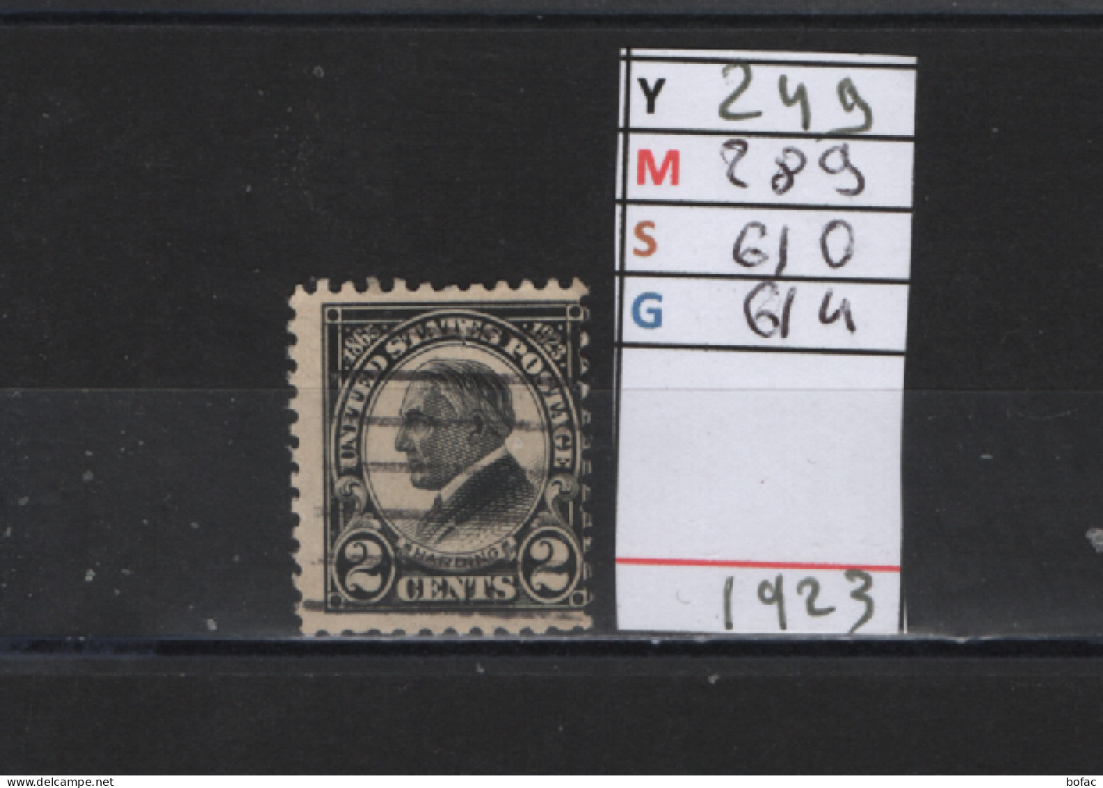 PRIX FIXE Obl  249 YT 289 MIC 610 SCO 614 GIB  Warren G. Harding 1923 Etats Unis 58/08 - Used Stamps