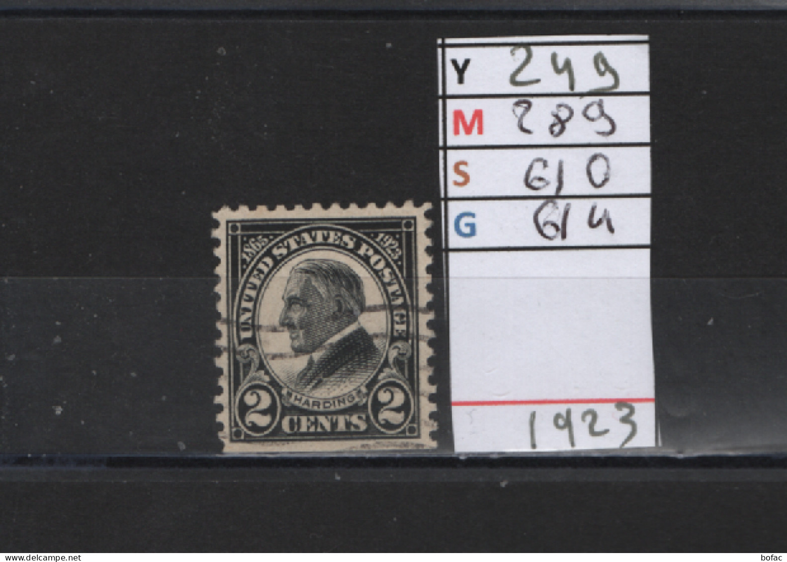 PRIX FIXE Obl  249 YT 289 MIC 610 SCO 614 GIB  Warren G. Harding 1923 Etats Unis 58/08 - Used Stamps