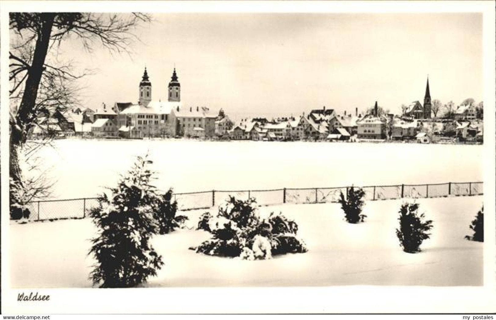 41763870 Bad Waldsee Stadtsee Stiftskirche Im Winter Bad Waldsee - Bad Waldsee